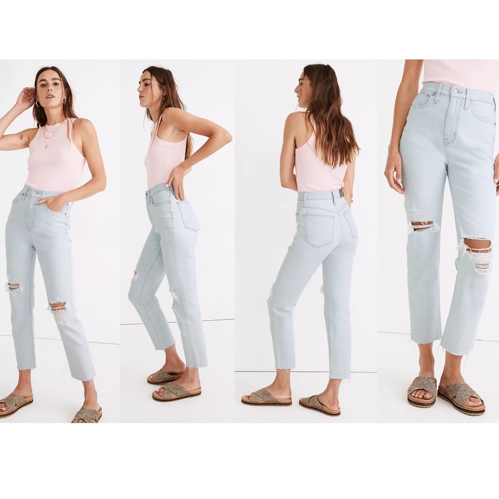NWT MADEWELL The Momjean in Harman Wash: Raw-Hem Edition Size 27